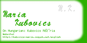 maria kubovics business card